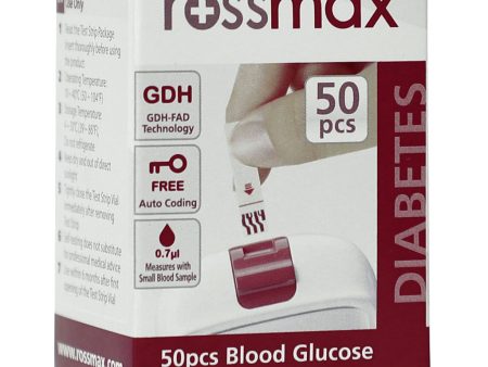 Rossmax HS200 Blood Sugar Test Strips For Diabetes Management, Pack of 50 s Discount