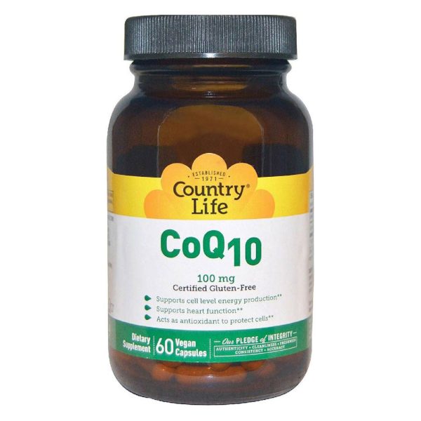 Country Life Antioxidant CoQ10 100 mg Vegan Capsules For Heart Health, Pack of 60 s For Sale