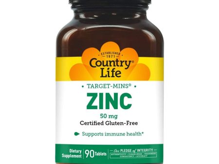 Country Life Zinc Target-Mins® 50 mg Tablets For Immune Health, Pack of 90 s For Discount