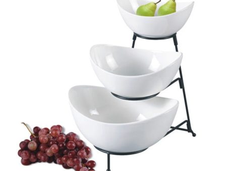 3 Tier Oval Deep Bowl With Stand Online Hot Sale