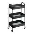 3 Tier Steel Trolley Black on Sale